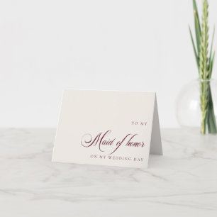 Carte De Remerciements Pour Demoiselle d'Honneur Le Jour de Mon Mariage C