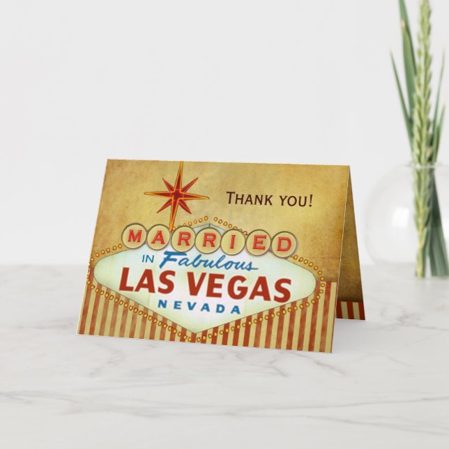 Carte de remerciements pour épouser de Las Vegas (Devant)