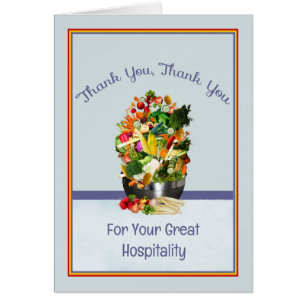 Carte de remerciements pour la grande hospitalité