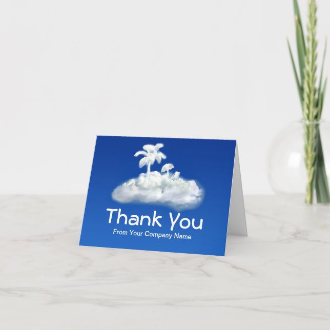 carte de remerciements pour l'agence de voyage (Devant)