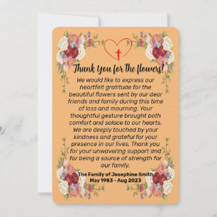 Carte de remerciements Pour L'Envoi De Fleurs Aprè