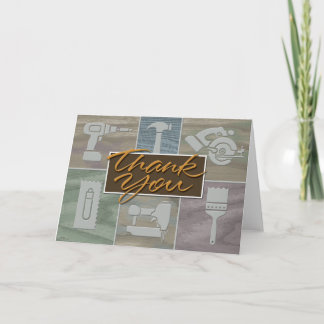 Carte de remerciements pour les métiers de la cons