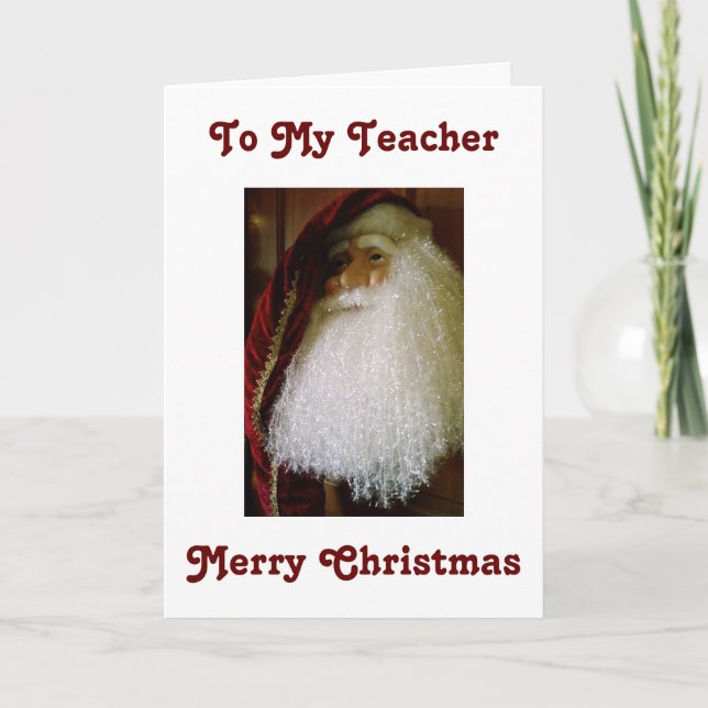 CARTE DE REMERCIEMENTS POUR MON ENSEIGNANT/MERCI ET JETER NOËL (Devant)