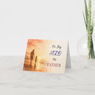 Carte De Remerciements Pour mon héros mon père Fête des Pères coeur de pl