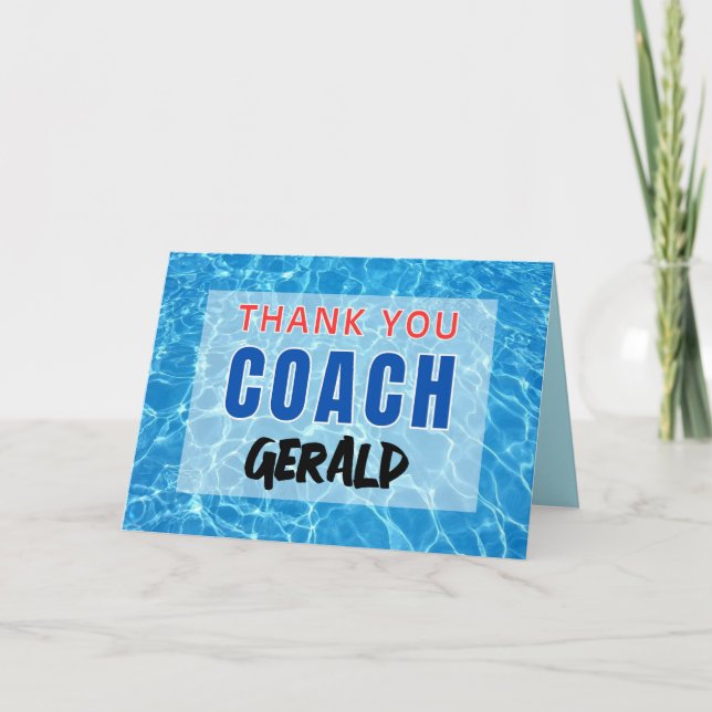 Carte de remerciements pour nager Coach (Devant)
