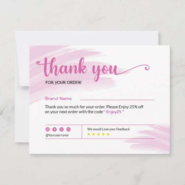 Carte de remerciements pour petites entreprises (Devant)