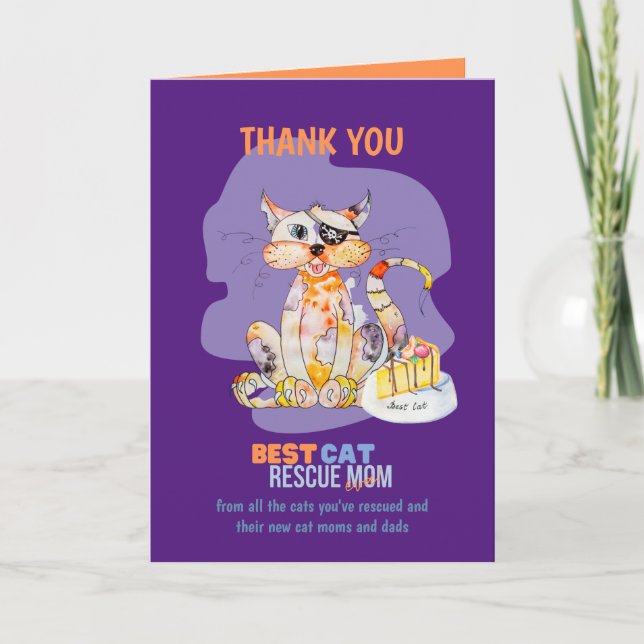 Carte de remerciements pour SECOURT CAT MOM Foster (Devant)