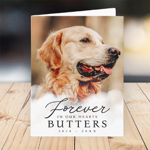 Carte De Remerciements Pour toujours dans nos coeurs Pet Memorial Photo m