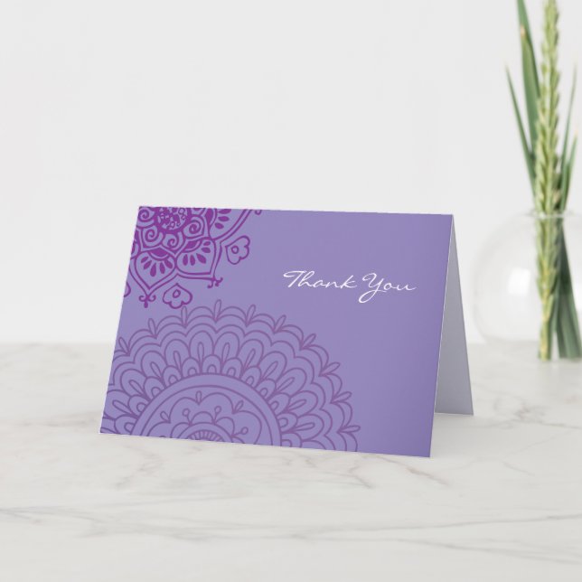 Carte de remerciements pourpre de bat mitzvah de (Devant)