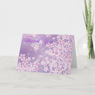 Carte de remerciements pourpre de fleurs de