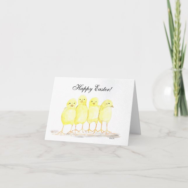 Carte De Remerciements Poussins Humours de Pâques Mignons Oeufs Enfants (Devant)