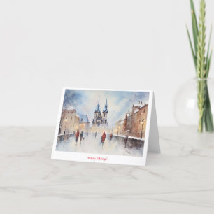 Carte De Remerciements Prague hiver en République Tchèque