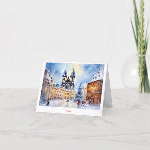 Carte De Remerciements Prague nuit en République Tchèque