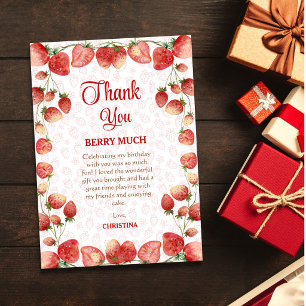 Carte De Remerciements Premier anniversaire de Berry, douce fille aux fra