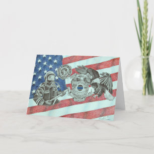 Carte De Remerciements Premier répondeur patriotique