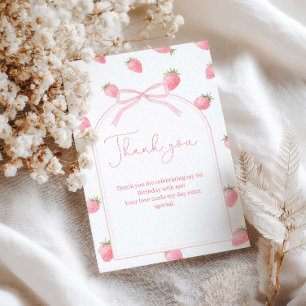 Carte De Remerciements Première année fraise Fille sucrée aux baies