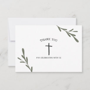 Carte De Remerciements Première communion de verdure fille garçon