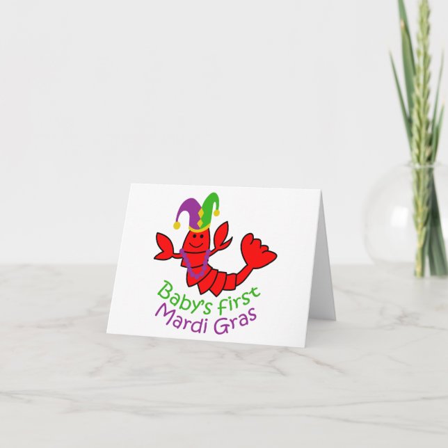 Carte De Remerciements Première Mardi Gras du bébé (Devant)