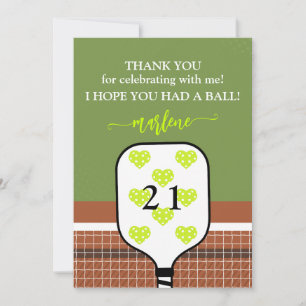 Carte De Remerciements Préparation de Raquette de Pickleball Photo Dink F