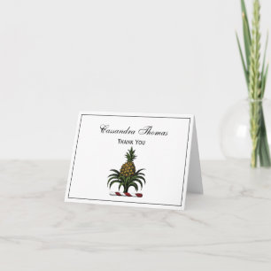 Carte De Remerciements Préppy Heraldic Crest couleur ananas RWT