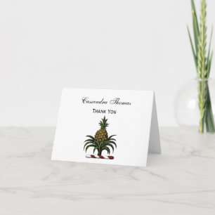 Carte De Remerciements Préppy Heraldic Crest couleur ananas RWT