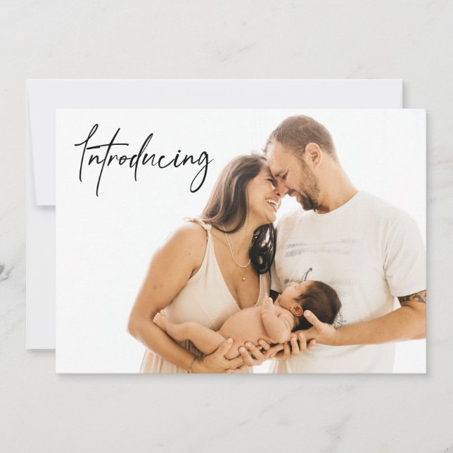 Carte De Remerciements Présentation de Baby shower BOY Birth photos perso (Devant)