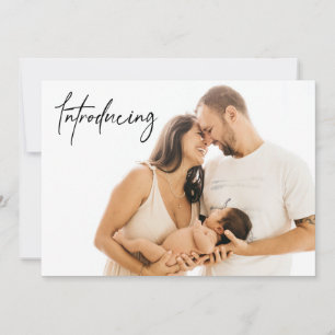 Carte De Remerciements Présentation de Baby shower BOY Birth photos perso