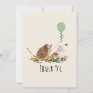 Carte De Remerciements Prêt pour la pop champignons Hérisson Baby shower