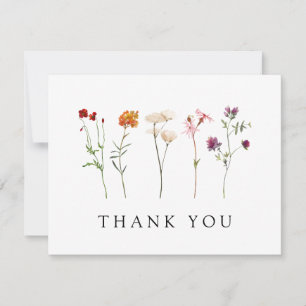 Carte De Remerciements Pride lesbienne Fleur sauvage minimale Mariage flo