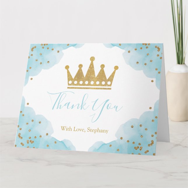 Carte de remerciements Prince & Gold (Devant)