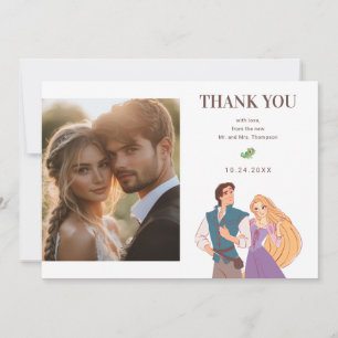 Carte De Remerciements Princess Rapunzel & Flynn Mariage Mariage photo