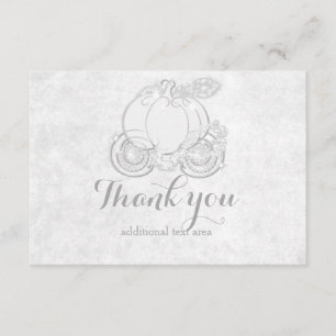 Carte De Remerciements Princesse argentée blanche Carriage Card de