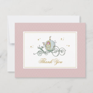 Carte De Remerciements Princesse Cendrillon   Aquarelle Anniversaire