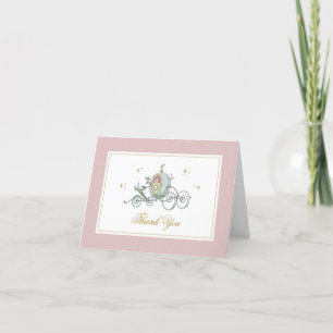 Carte De Remerciements Princesse Cinderella   Anniversaire Aquarelle