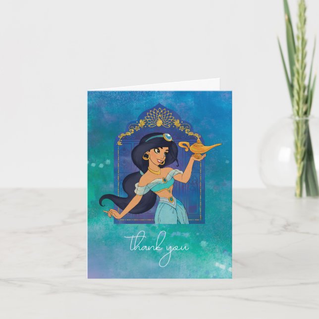 Carte De Remerciements Princesse Jasmine Anniversaire Enchanté (Devant)