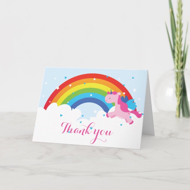 Carte De Remerciements Princesse Unicorn (Devant)