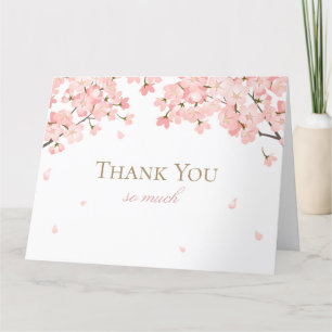 Carte De Remerciements Printemps Sakura Fleurs japonaises de cerisier ros