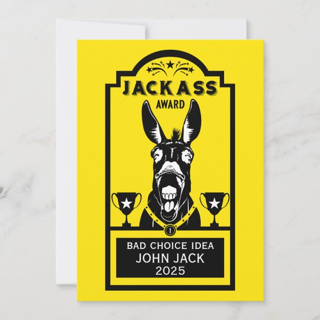 Carte De Remerciements Prix Jackass (Devant)