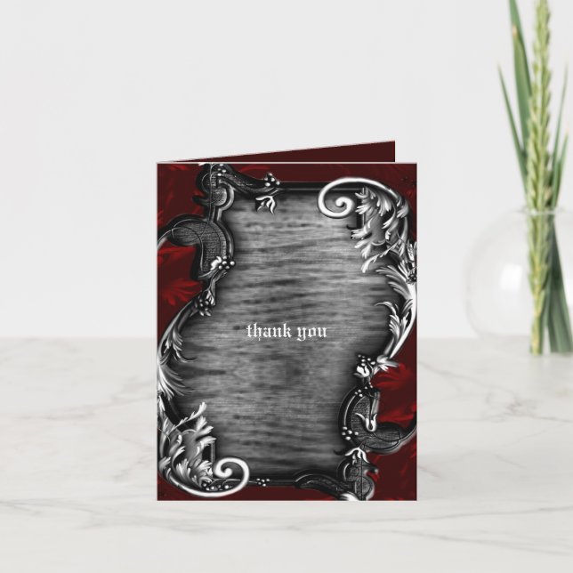 Carte De Remerciements Proclamation Vampire Mariage gothique (Devant)