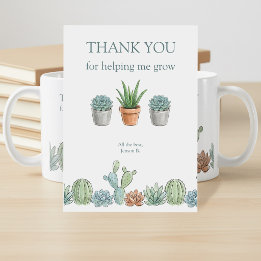 Carte De Remerciements Professeur de succulente aquarelle qui m'aide à gr