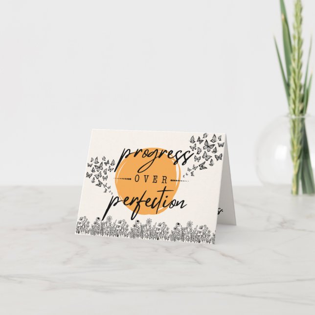 Carte De Remerciements Progrès sur la fiche d'encouragement de la perfect (Devant)