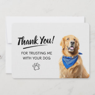 Carte De Remerciements Promenade de chien Garde d'animaux