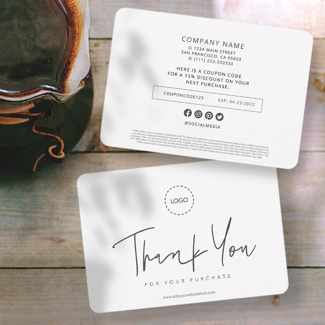 Carte De Remerciements Promo simple et moderne de logo d'entreprise perso (Créateur téléchargé)