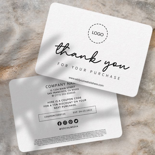 Carte De Remerciements Promo simple et simple de logo d'entreprise person (Créateur téléchargé)