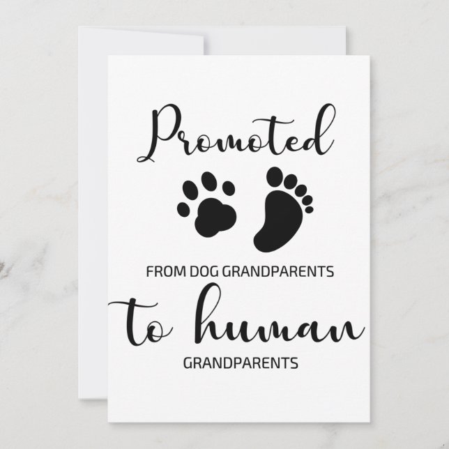 Carte De Remerciements Promu des grands-parents chiens à l'humain, grosse (Devant)