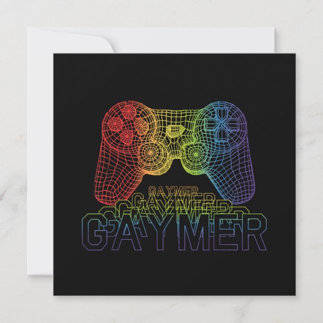 Carte De Remerciements Proud Gaymer, Jeu Gay pride (Devant)