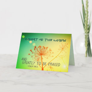 Carte De Remerciements Psaume 145:3 Grand est le Seigneur, Bible Verse