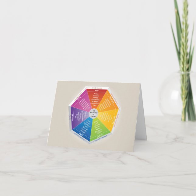 Carte De Remerciements Psychologie des couleurs Roue - Diagramme Multicol (Devant)