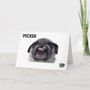 CARTE DE REMERCIEMENTS "PUCKUP POUR QUE JE PUISSE KISS U'MERCI"