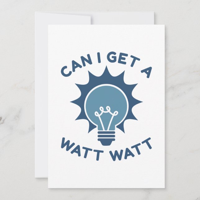 Carte De Remerciements Puis-Je Obtenir Un Watt Watt (Devant)